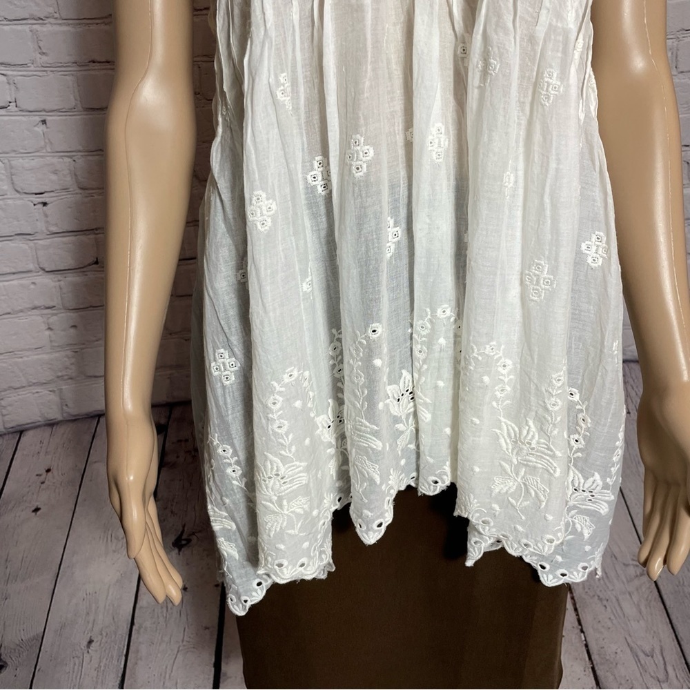 New Free People White Eloise Embroidered Tunic Size XS - Picture 12 of 16